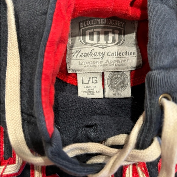 ‼️THRIFT STORE MAKE OFFER NHL Blue Jackets Hoodie Fringe Distressed Hockey - Picture 5 of 7